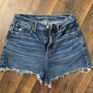 American Eagle Outfitters Blue Jean Shorts Distressed Frayed Hem
